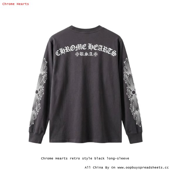 Chrome Hearts retro style black long-sleeve
