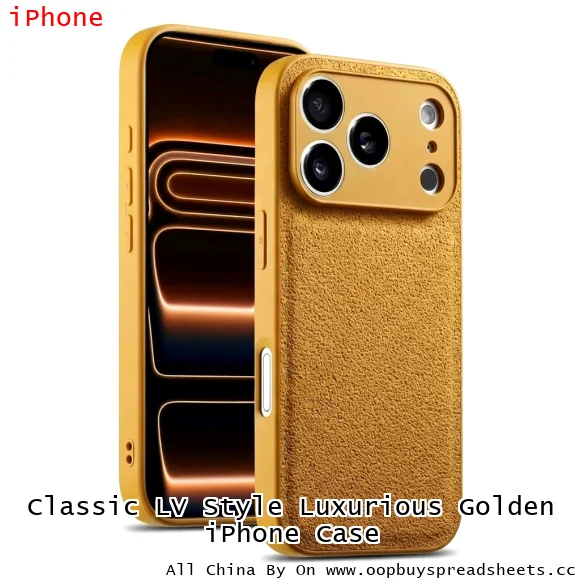 Classic LV Style Luxurious Golden iPhone Case
