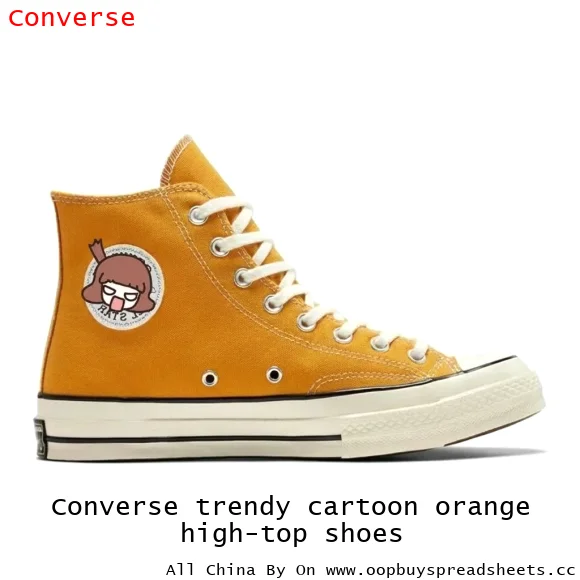 Converse trendy cartoon orange high-top shoes