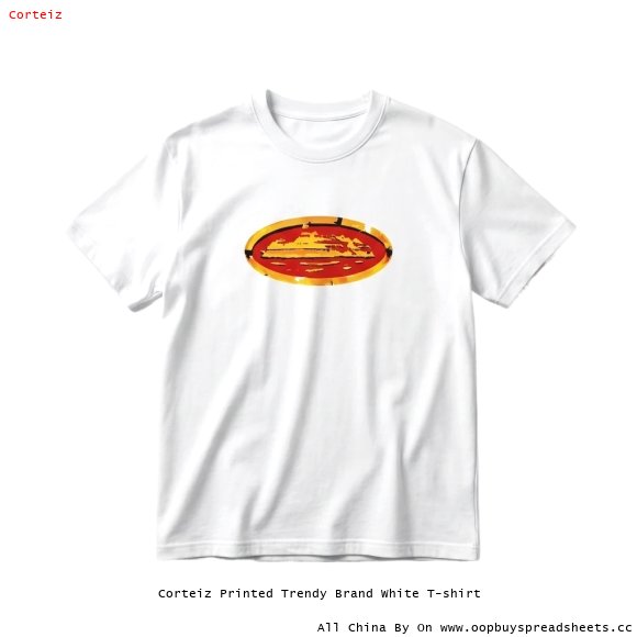 Corteiz Printed Trendy Brand White T-shirt