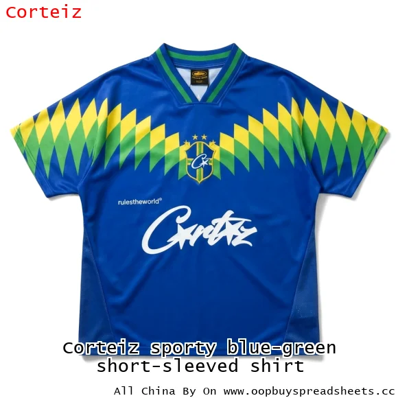Corteiz sporty blue-green short-sleeved shirt