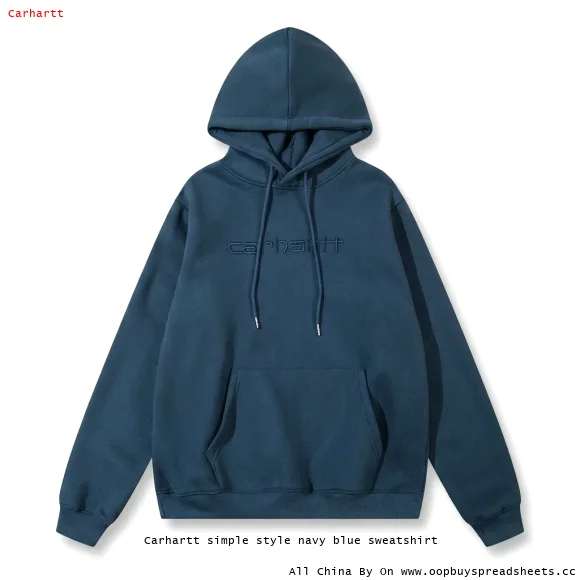 Carhartt simple style navy blue sweatshirt