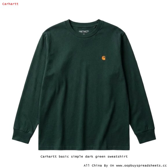 Carhartt basic simple dark green sweatshirt
