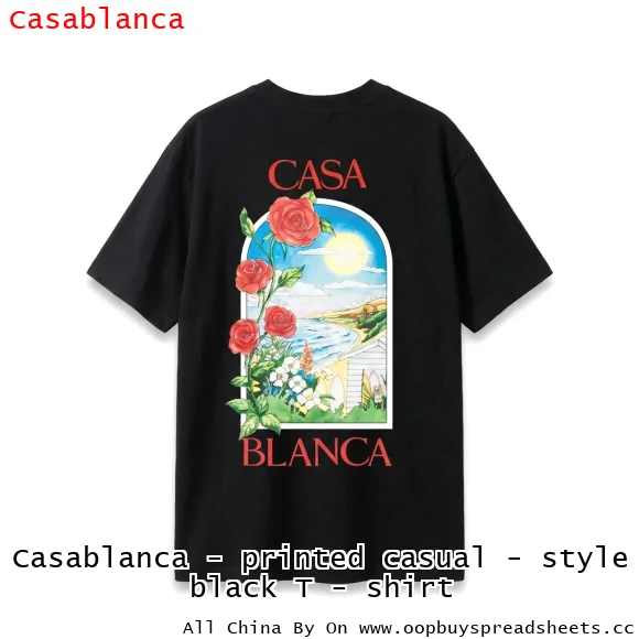 Casablanca - printed casual - style black T - shirt