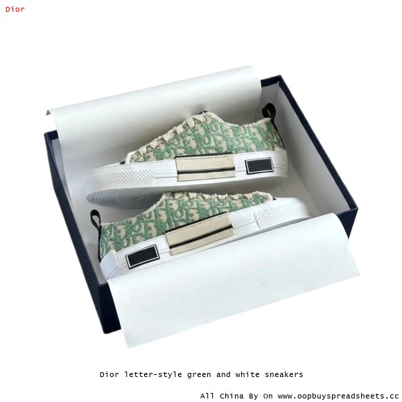Dior letter-style green and white sneakers