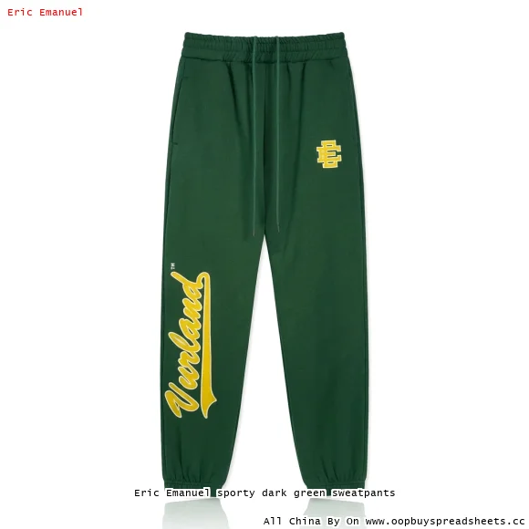 Eric Emanuel sporty dark green sweatpants