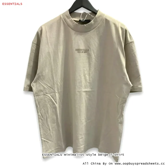 ESSENTIALS minimalist style beige T-shirt