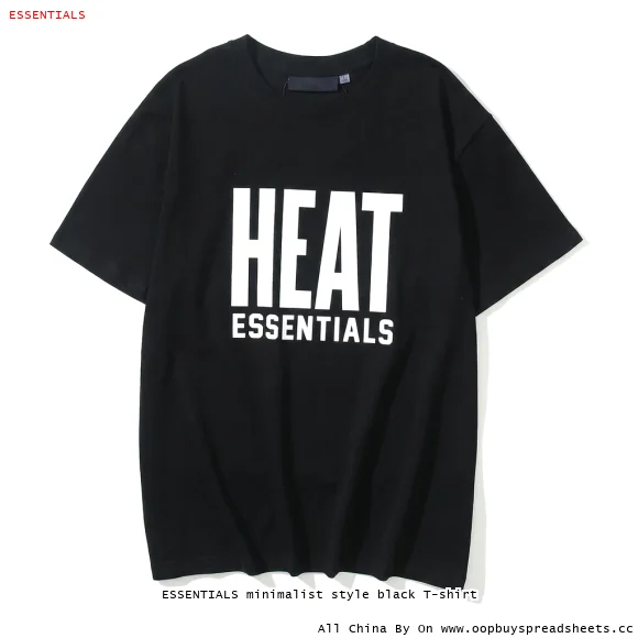 ESSENTIALS minimalist style black T-shirt