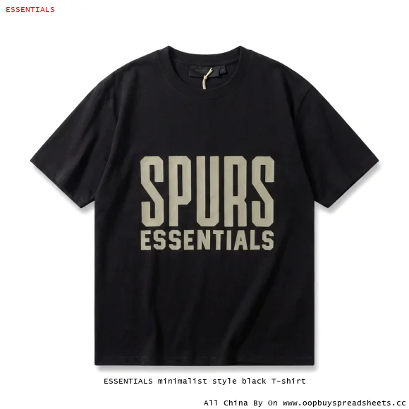 ESSENTIALS minimalist style black T-shirt