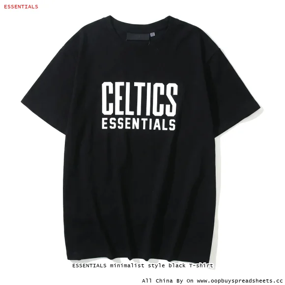 ESSENTIALS minimalist style black T-shirt