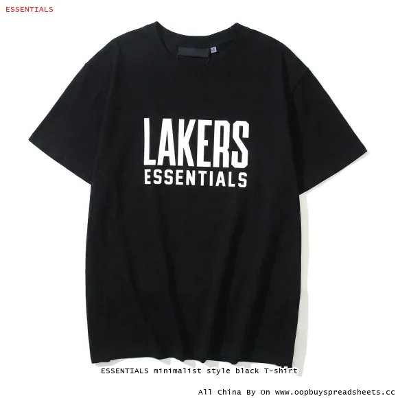 ESSENTIALS minimalist style black T-shirt