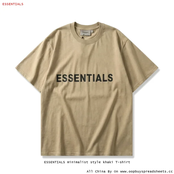 ESSENTIALS minimalist style khaki T-shirt