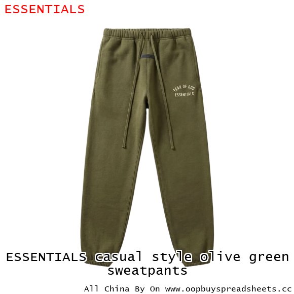 ESSENTIALS casual style olive green sweatpants