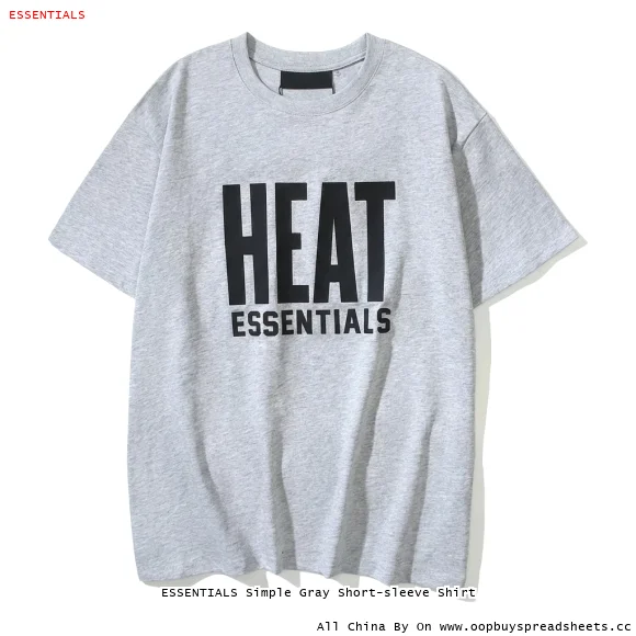 ESSENTIALS Simple Gray Short-sleeve Shirt