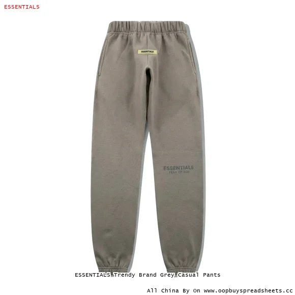 ESSENTIALS Trendy Brand Grey Casual Pants