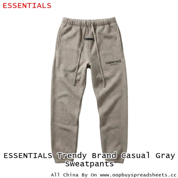 ESSENTIALS Trendy Brand Casual Gray Sweatpants