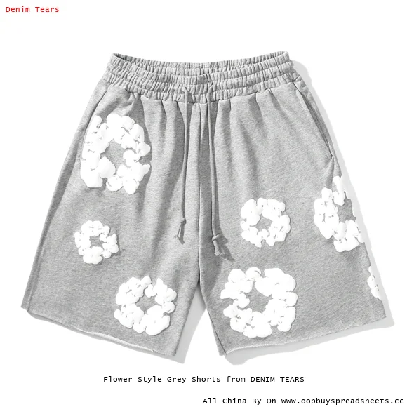 Flower Style Grey Shorts from DENIM TEARS