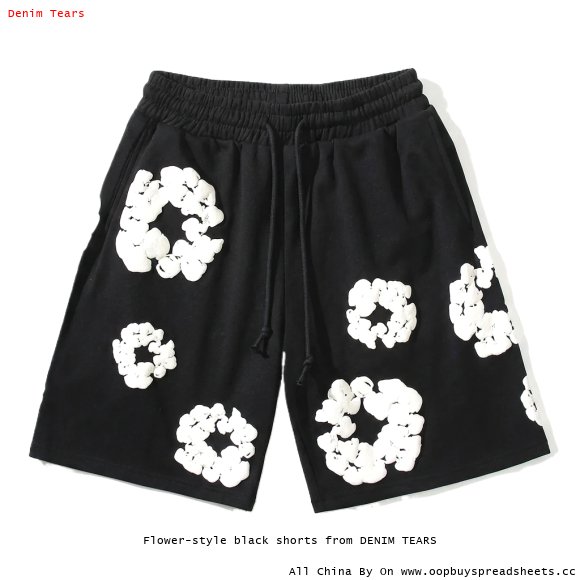 Flower-style black shorts from DENIM TEARS