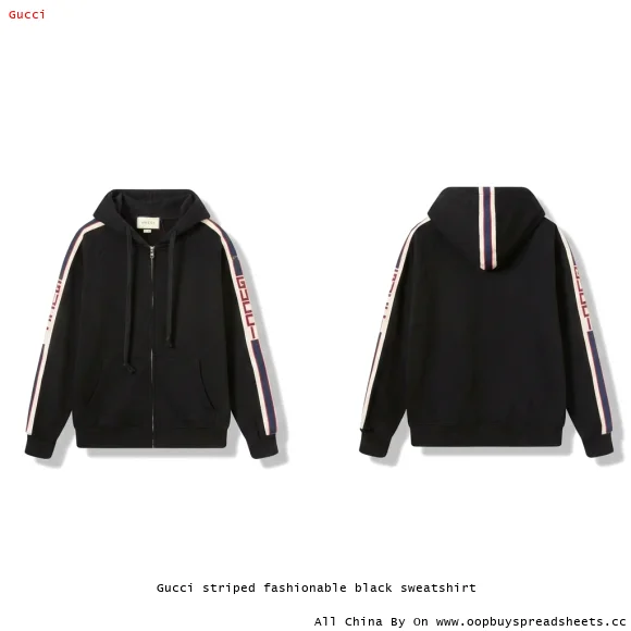 Gucci striped fashionable black sweatshirt