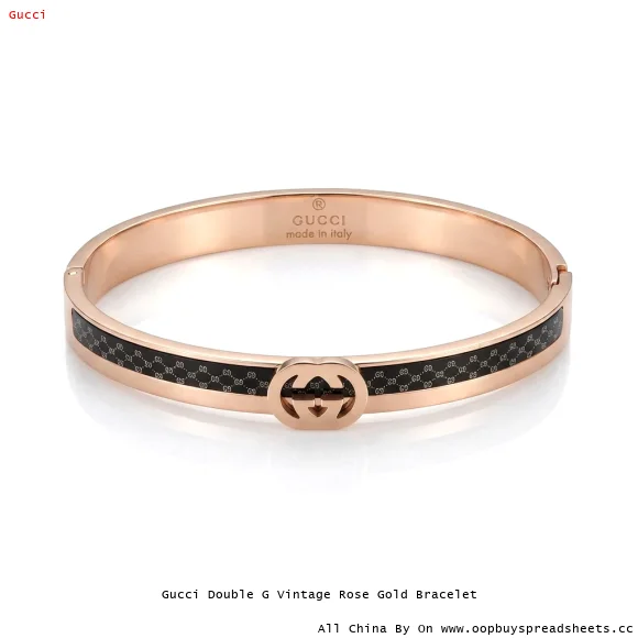 Gucci Double G Vintage Rose Gold Bracelet