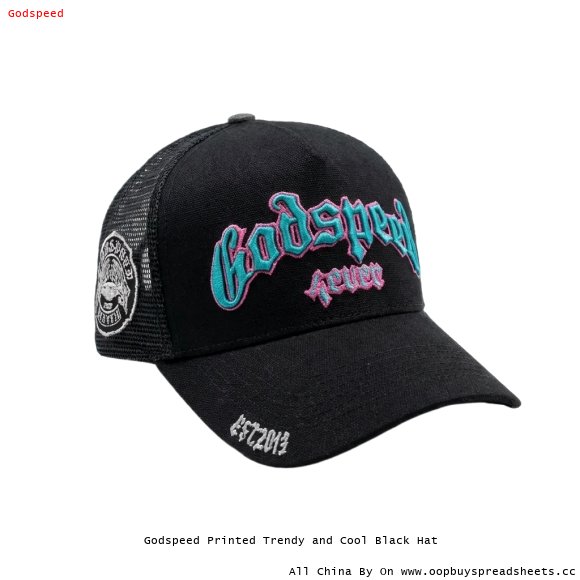 Godspeed Printed Trendy and Cool Black Hat