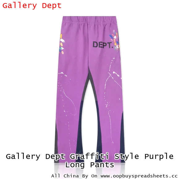 Gallery Dept Graffiti Style Purple Long Pants