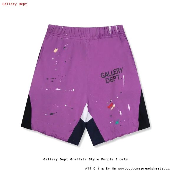 Gallery Dept Graffiti Style Purple Shorts