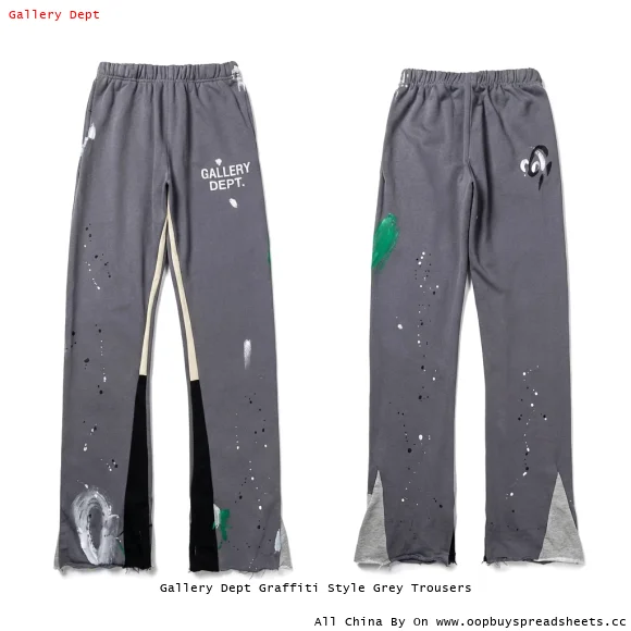 Gallery Dept Graffiti Style Grey Trousers