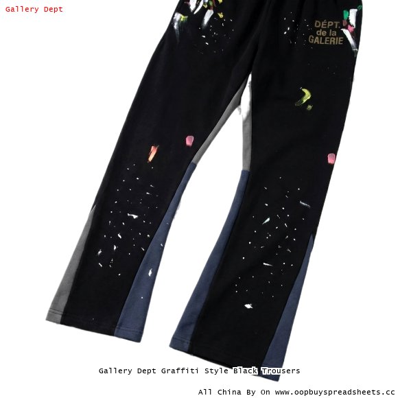 Gallery Dept Graffiti Style Black Trousers