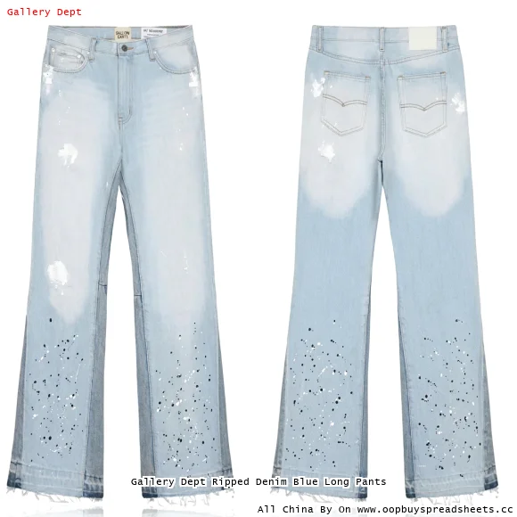 Gallery Dept Ripped Denim Blue Long Pants