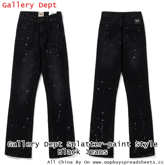 Gallery Dept Splatter-paint Style Black Jeans