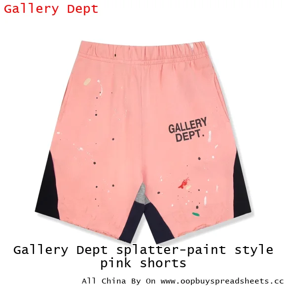 Gallery Dept splatter-paint style pink shorts
