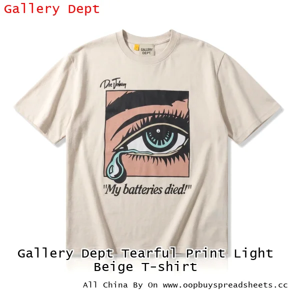 Gallery Dept Tearful Print Light Beige T-shirt