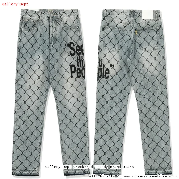 Gallery Dept Checkered Trendy Brand Jeans