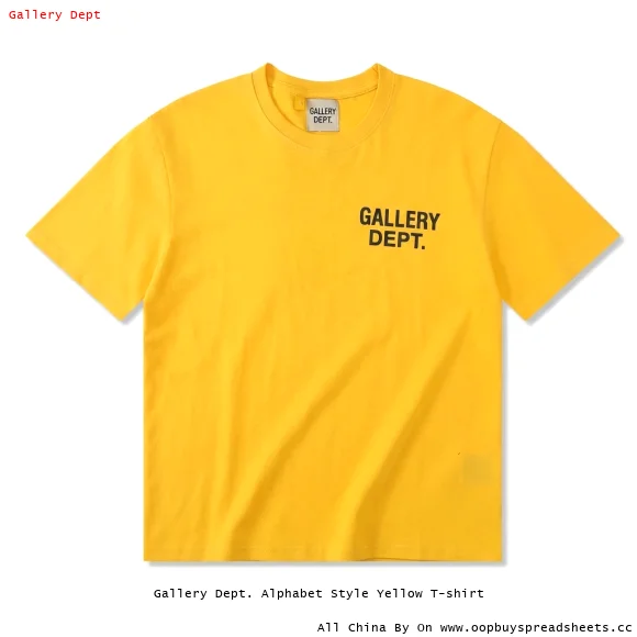 Gallery Dept. Alphabet Style Yellow T-shirt