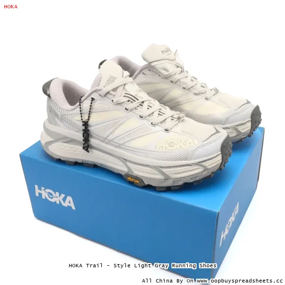 HOKA Trail - Style Light Gray Running Shoes