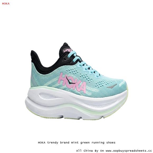 HOKA trendy brand mint green running shoes