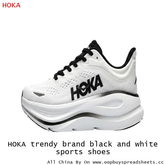 HOKA trendy brand black and white sports shoes