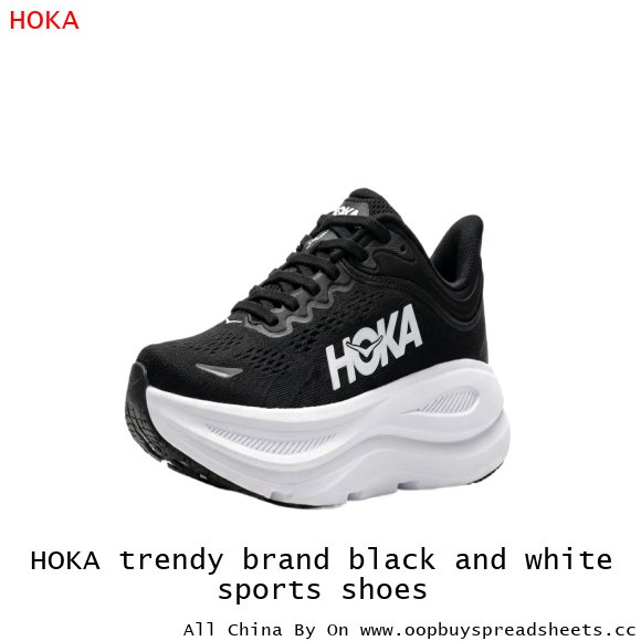 HOKA trendy brand black and white sports shoes