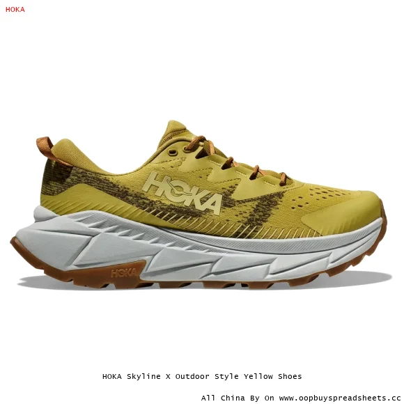 HOKA Skyline X Outdoor Style Yellow Shoes