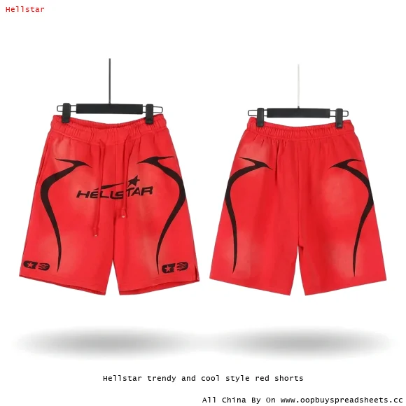 Hellstar trendy and cool style red shorts