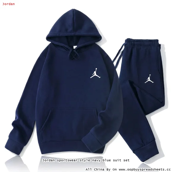 Jordan sportswear style navy blue suit set