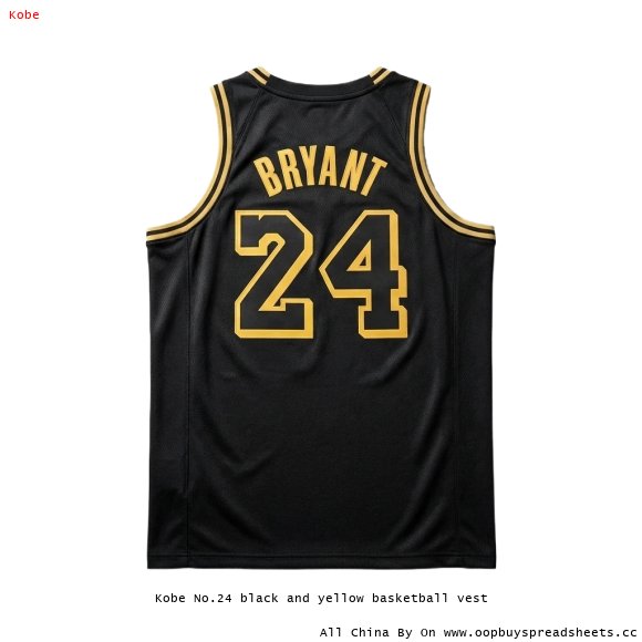 Kobe No.24 black and yellow basketball vest