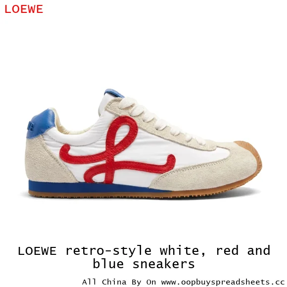 LOEWE retro-style white, red and blue sneakers