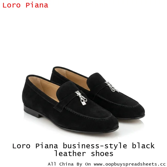 Loro Piana business-style black leather shoes