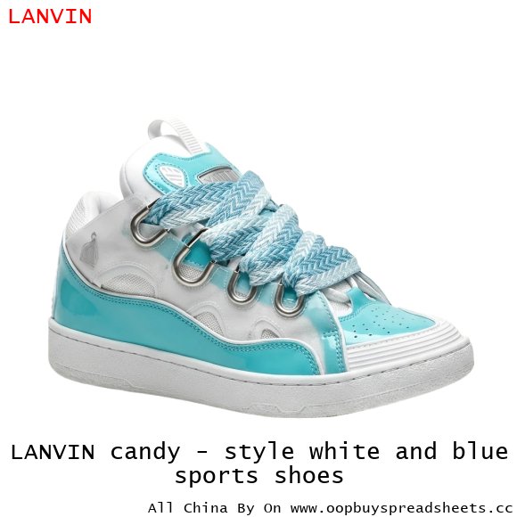 LANVIN candy - style white and blue sports shoes