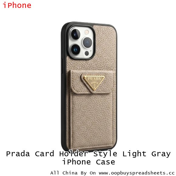 Prada Card Holder Style Light Gray iPhone Case