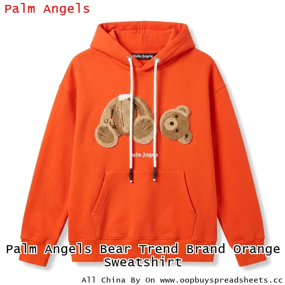 Palm Angels Bear Trend Brand Orange Sweatshirt
