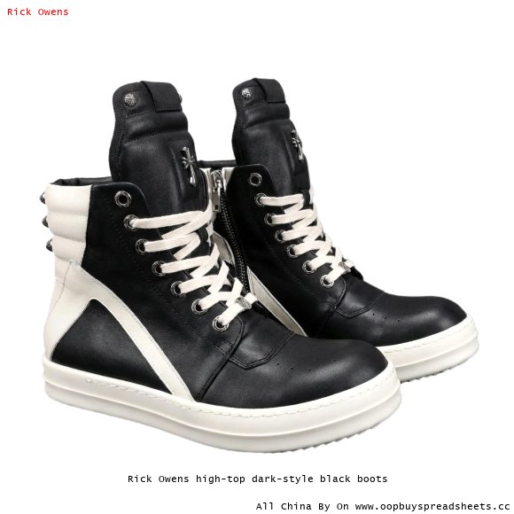 Rick Owens high-top dark-style black boots