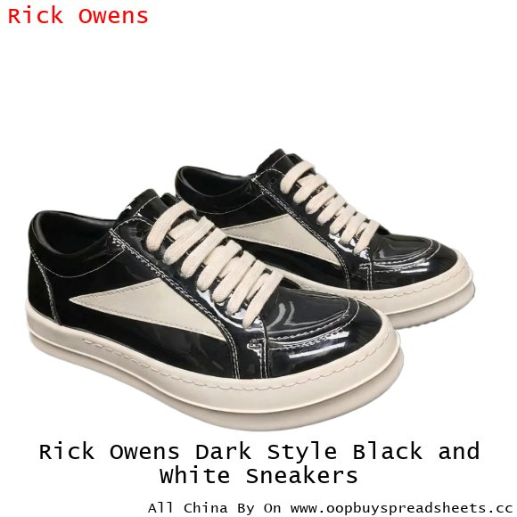 Rick Owens Dark Style Black and White Sneakers